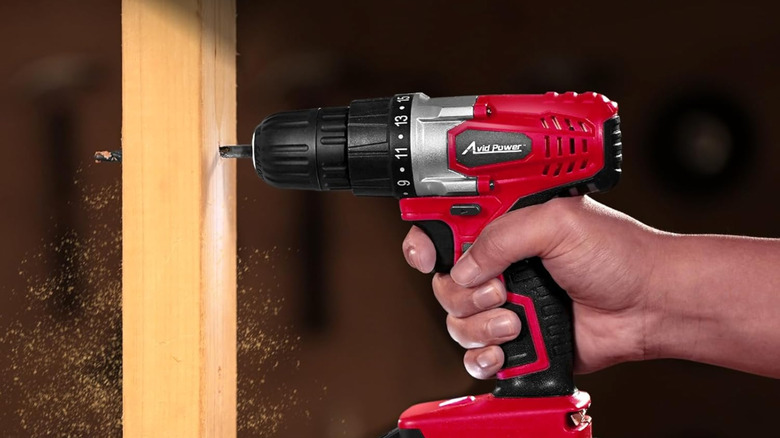 An Avid Power drill in use