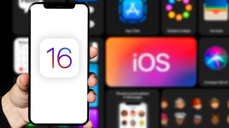 iPhone with iOS 16 Logo