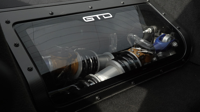 2025 Ford Mustang GTD rear suspension viewing port