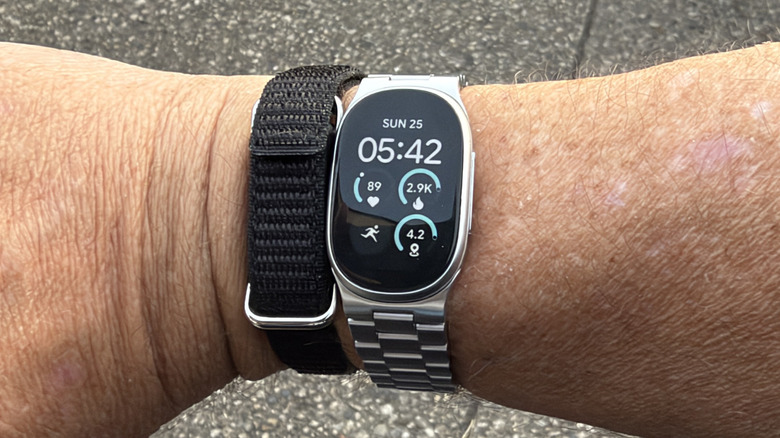 Man wearing the Fitbit Edge