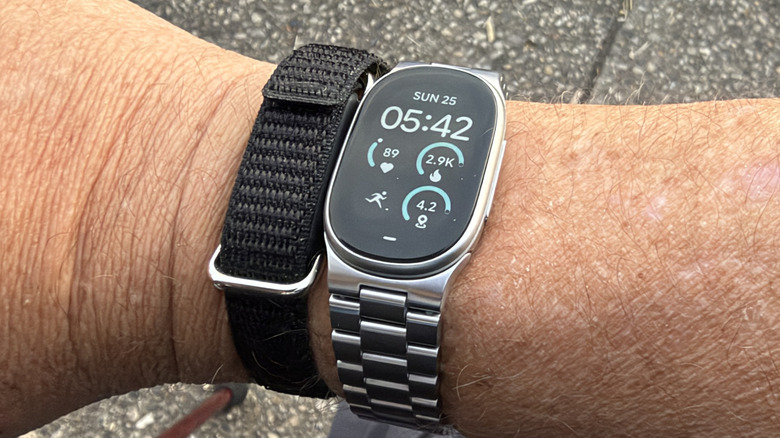 Man wearing the Fitbit Edge
