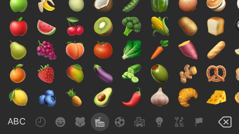 food and drink emoji screenshot