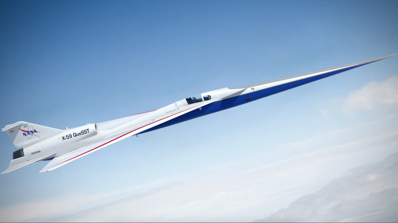 Illustration of X-59 SuperSonic airplane