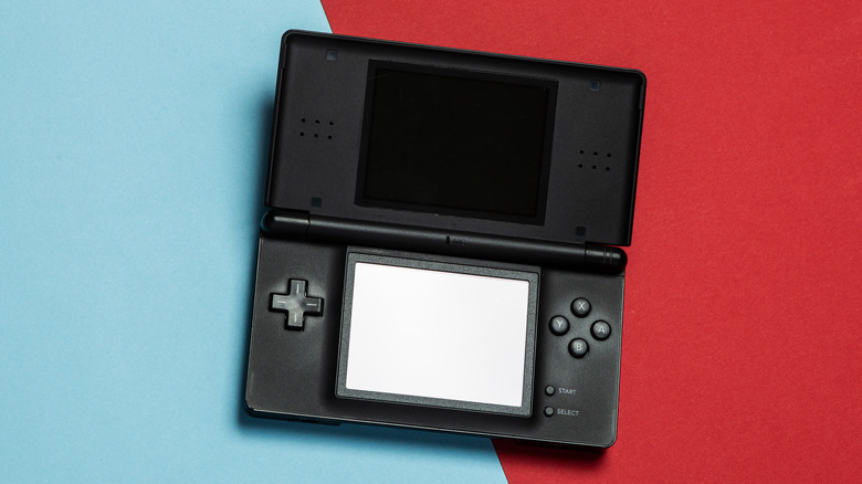 dark-colored Nintendo DS