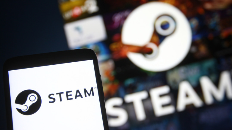 Steam logo on screen