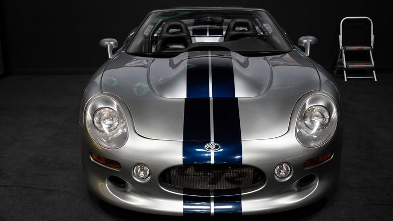 Front view of Shelby Series 1 Roadster on black background