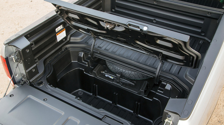 Honda Ridgeline underbed storage area shown from above
