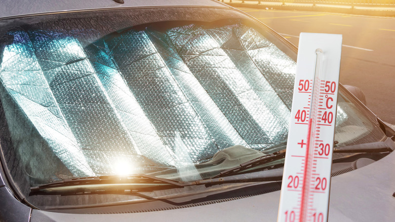 Car parked under the sun