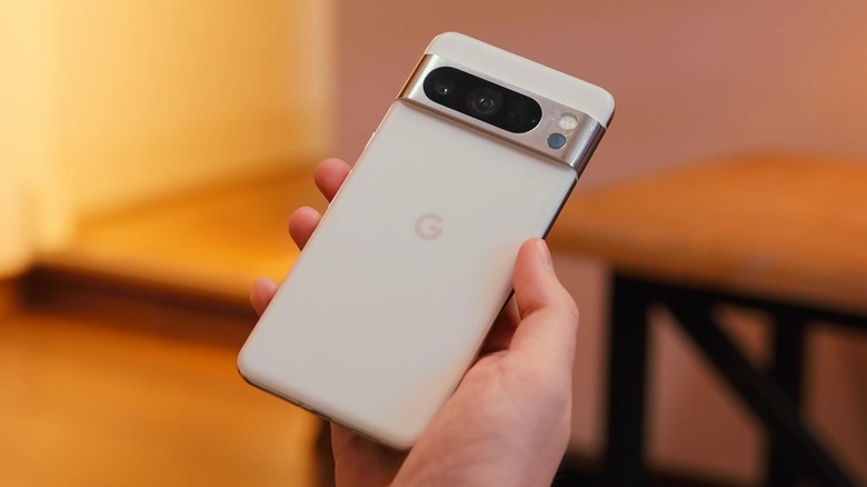 Person holding a Pixel 8 Pro