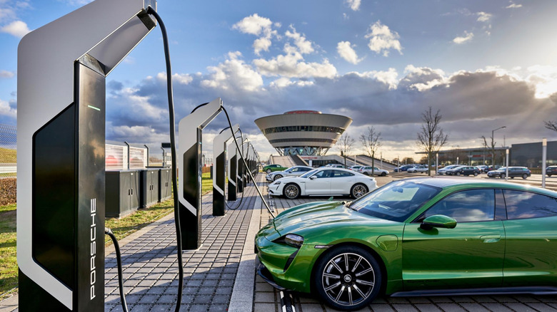 Porsch rapid charging park in Leipzig.