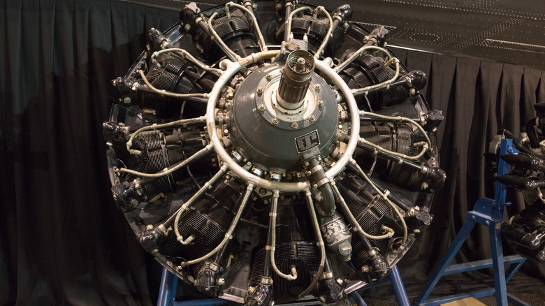 Wasp engine on display in museum