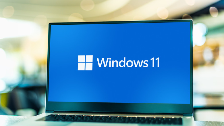 windows 11 logo on laptop