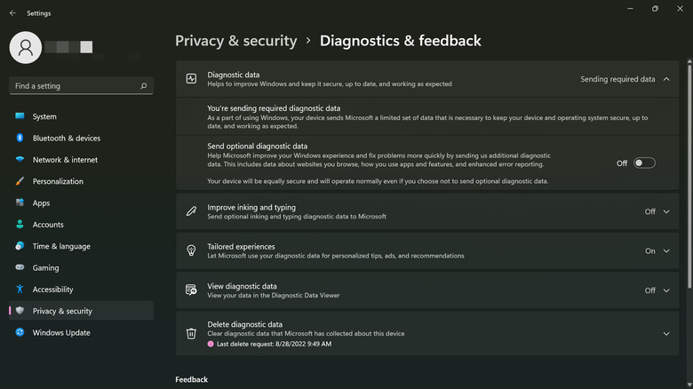 windows 11 diagnostics settings