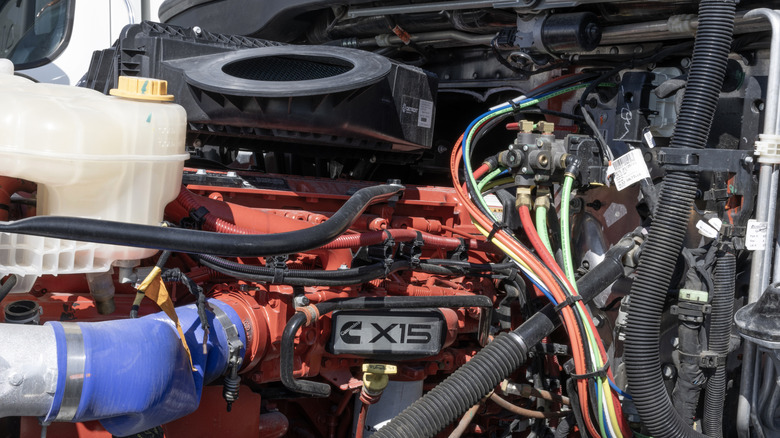 Cummins X15 diesel engine installed in vehicle