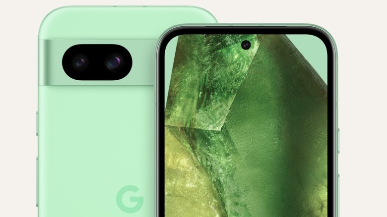 Google Pixel 8a front and back view