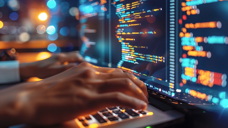 Hands on keyboard coding screens