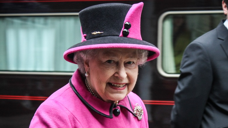 Queen Elizabeth with flowers