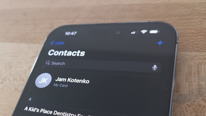 iphone contact my card