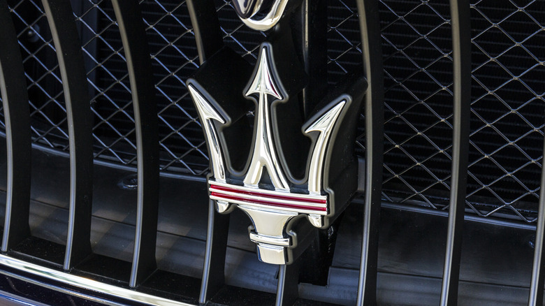 Maserati logo on car