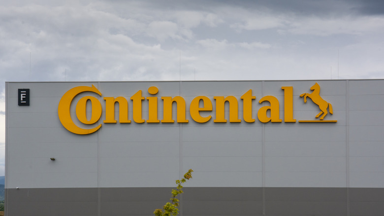 Continental logo on a factory wall