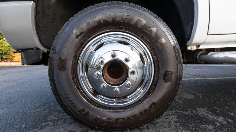General logo seen on a truck tire