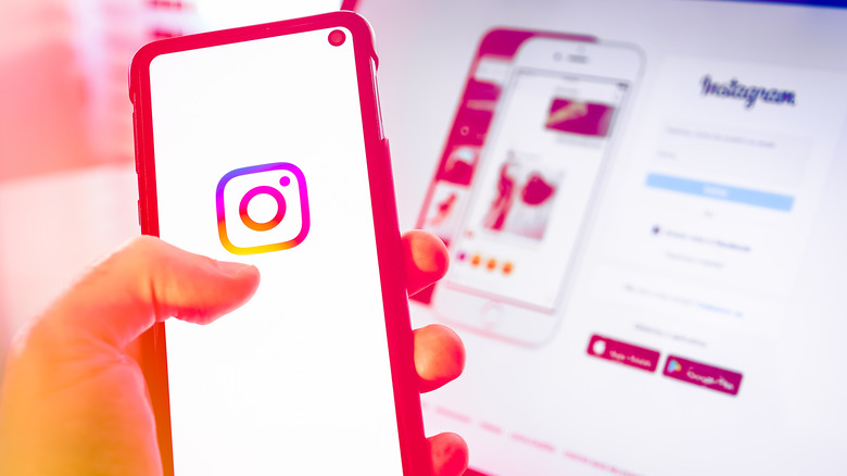 Instagram on phone and laptop