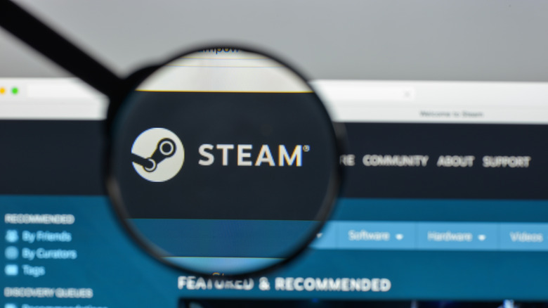 steam logo magnified on screen