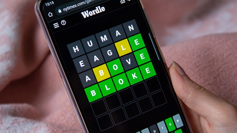 Wordle game on an Android phone. 