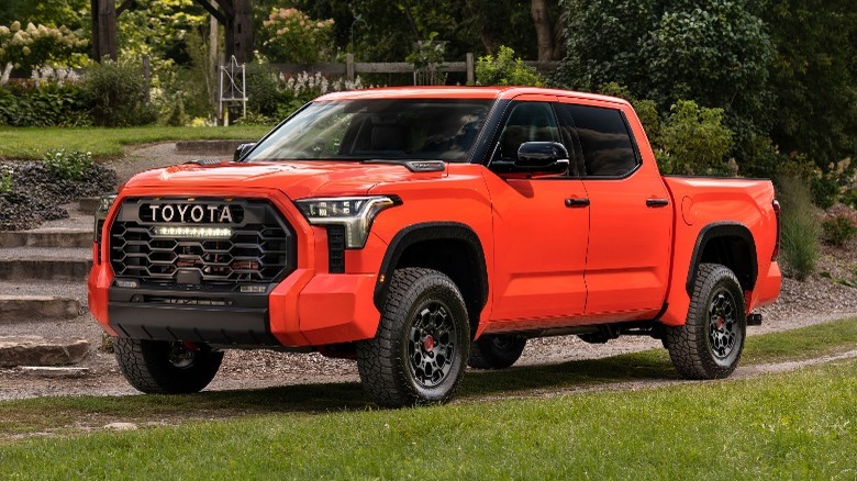 toyota tundra on grass patch