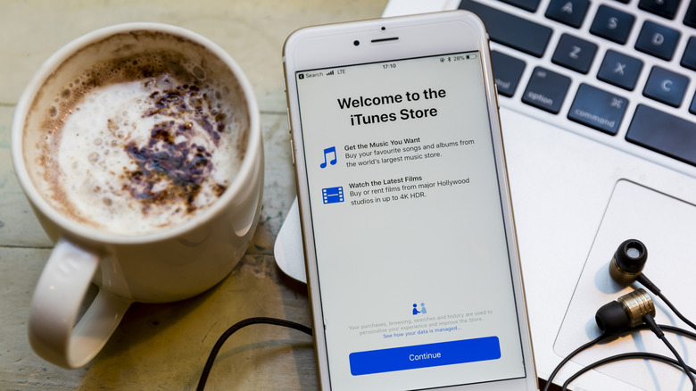 iTunes Store welcome page on an iPhone