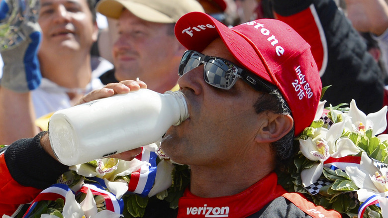 indy 500 winner montoya drinking milk