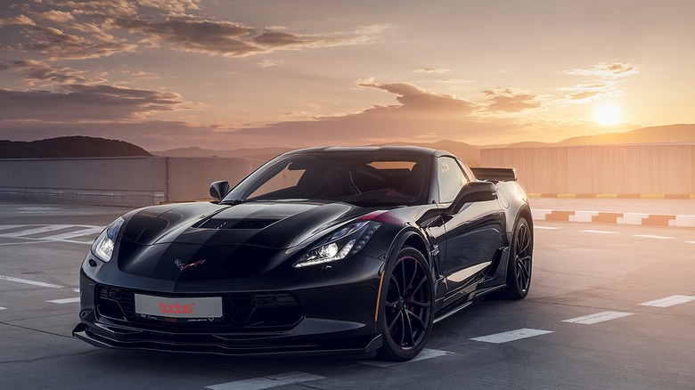Corvette C7 on parking garage