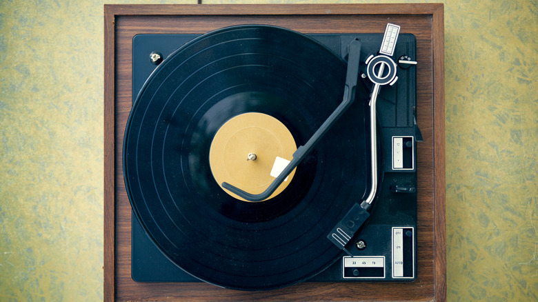 Record player with vinyl