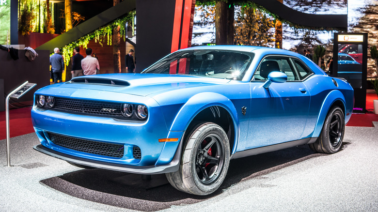 blue dodge challenger demon