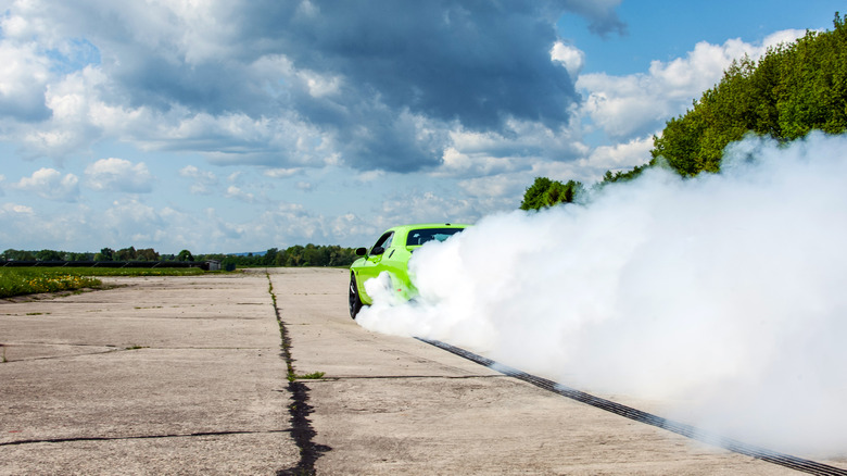 Dodge Charger SRT Hellcat on drag strip