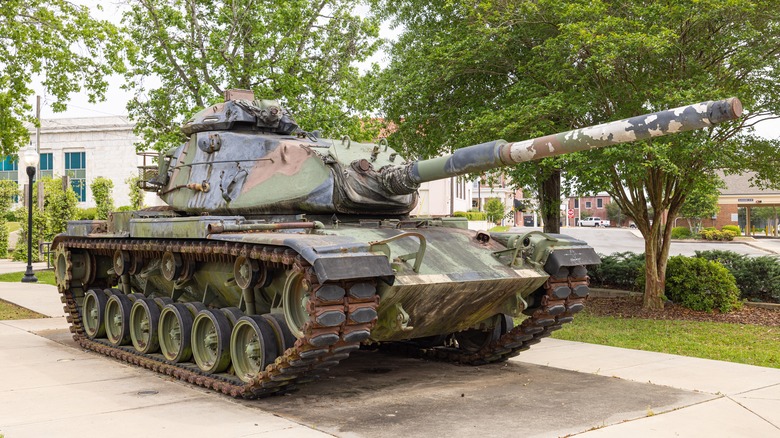 M48 tank on display outdoors