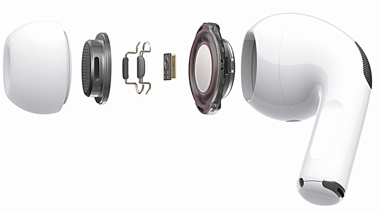 Apple earbuds exploded diagram view