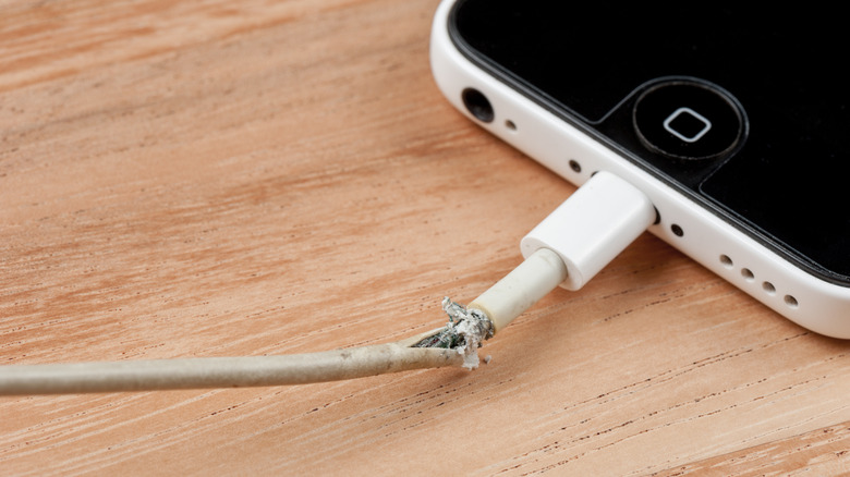 Broken iPhone charger cable