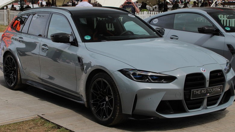 Front view of a grey BMW M3 Touring