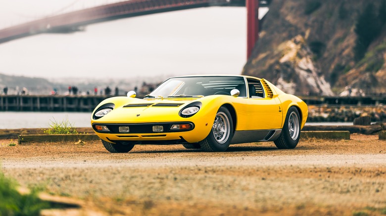 yellow Lamborghini Miura