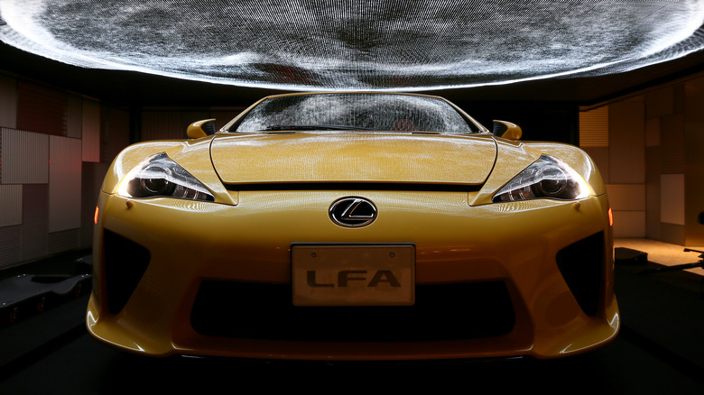 yellow Lexus LFA
