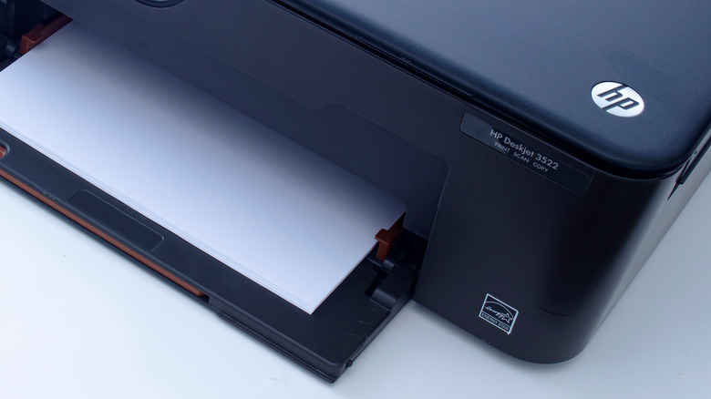 HP printer on desk