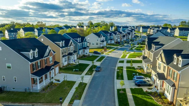 Arial view of neighborhood