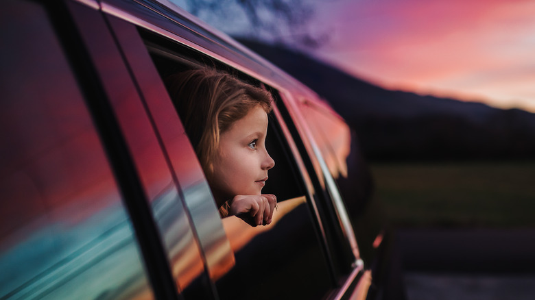 Child in car backseat
