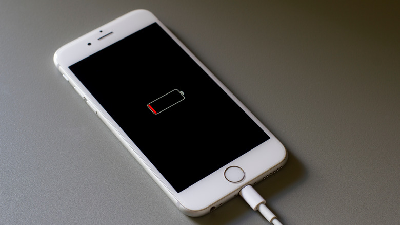 a charging iphone