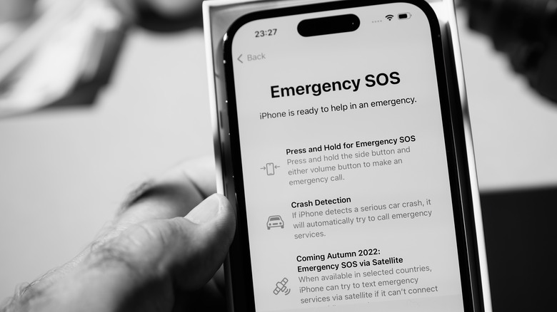 Emergency SOS feature shown on iPhone