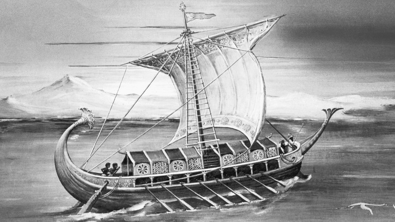 Painting of a Phoenician ship at sea