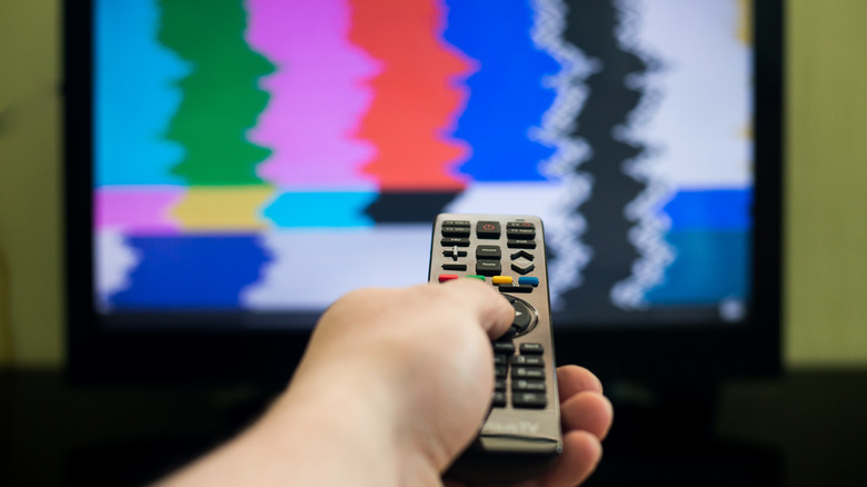 Remote control with TV static