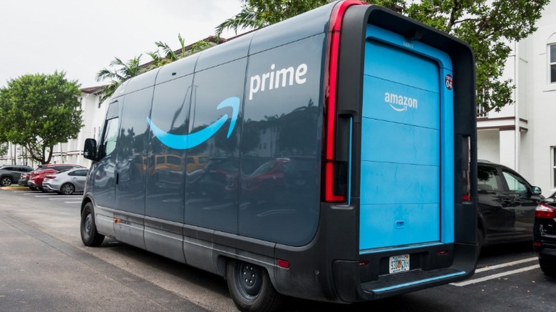 An Amazon delivery van