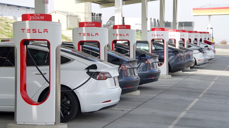 EVs being charged.
